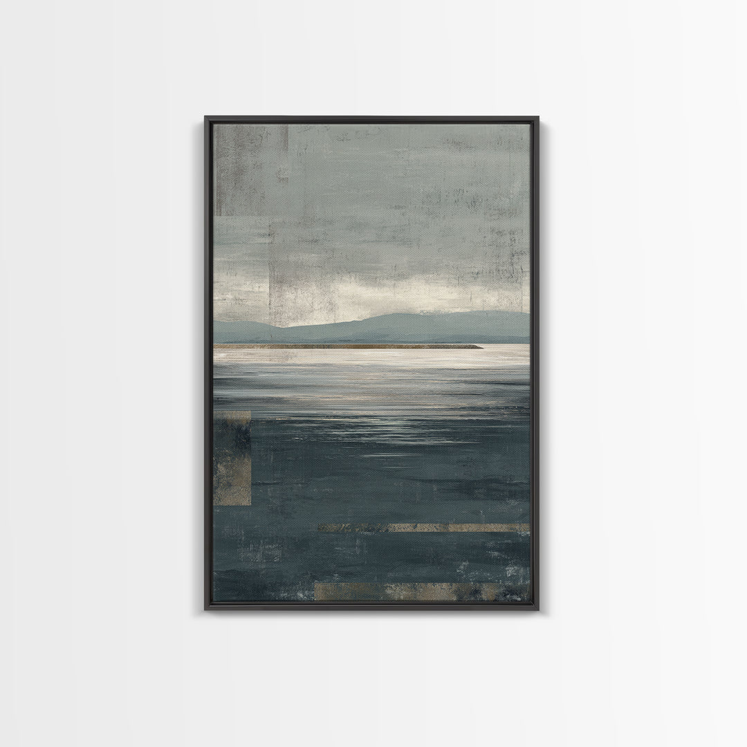 Calm Ocean Horizon for Stress Relief Canvas Print, Office Art, Digital Art, Office Decor, Fine Art, Focus, Ai Art, OFF-2x3-67