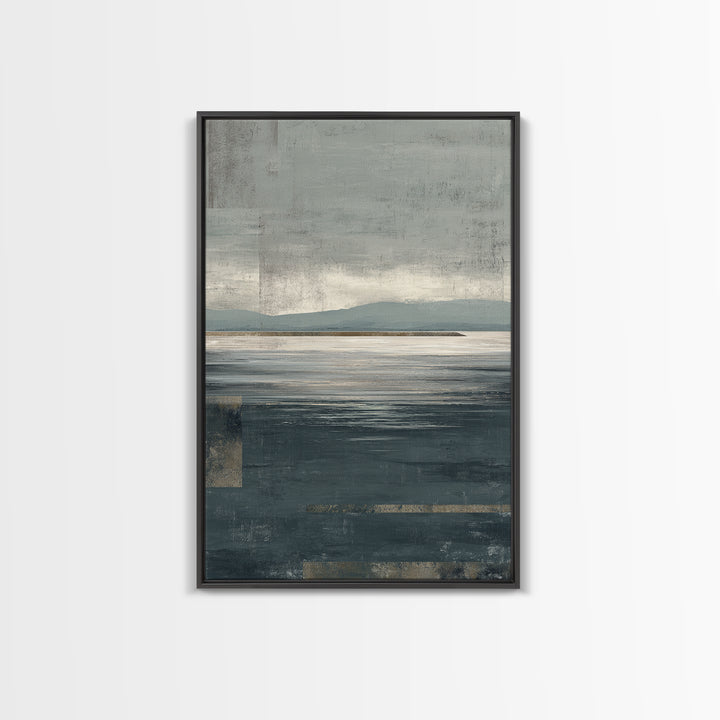 Calm Ocean Horizon for Stress Relief Canvas Print, Office Art, Digital Art, Office Decor, Fine Art, Focus, Ai Art, OFF-2x3-67