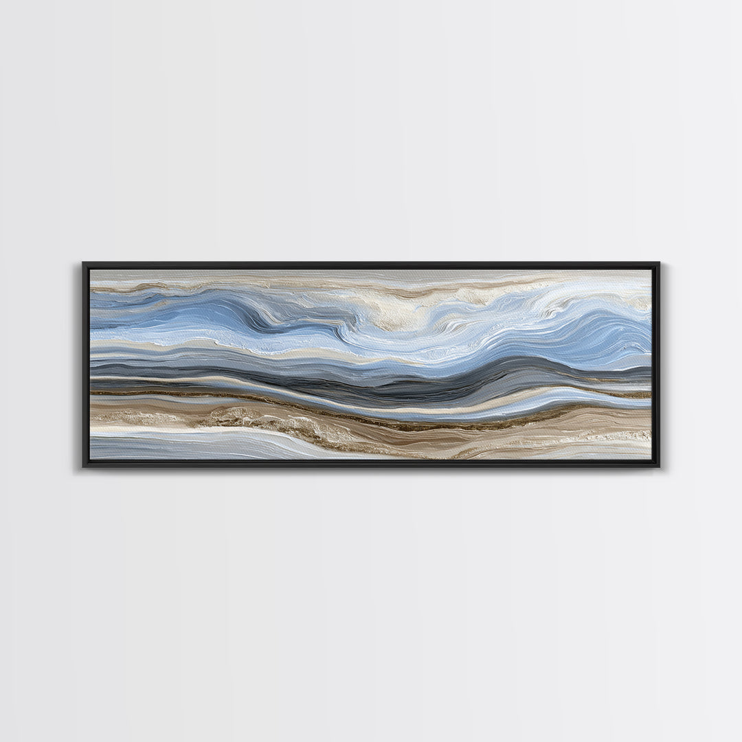 Blue Abstract Wave Pattern for Focus Canvas Print, Office Art, Abstract Art, Office Decor, Fine Art, Focus, Downloadable Prints, OFF-3x1-33