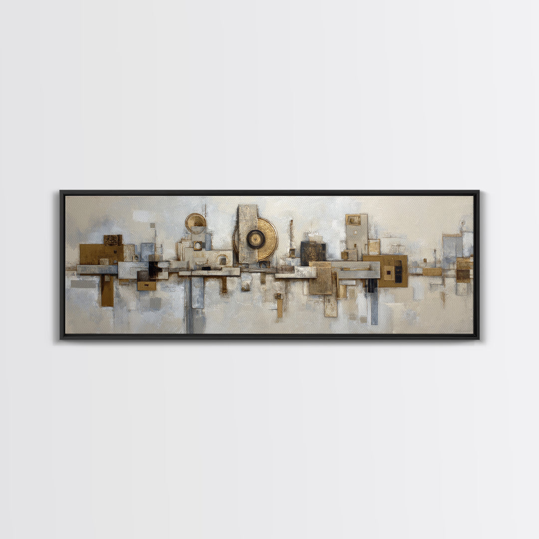 Large Neutral Texture Art for Professional Setting Canvas Print, Office Art, Abstract Wall Art, Office Decor, Oil Painting, OFF-3x1-61