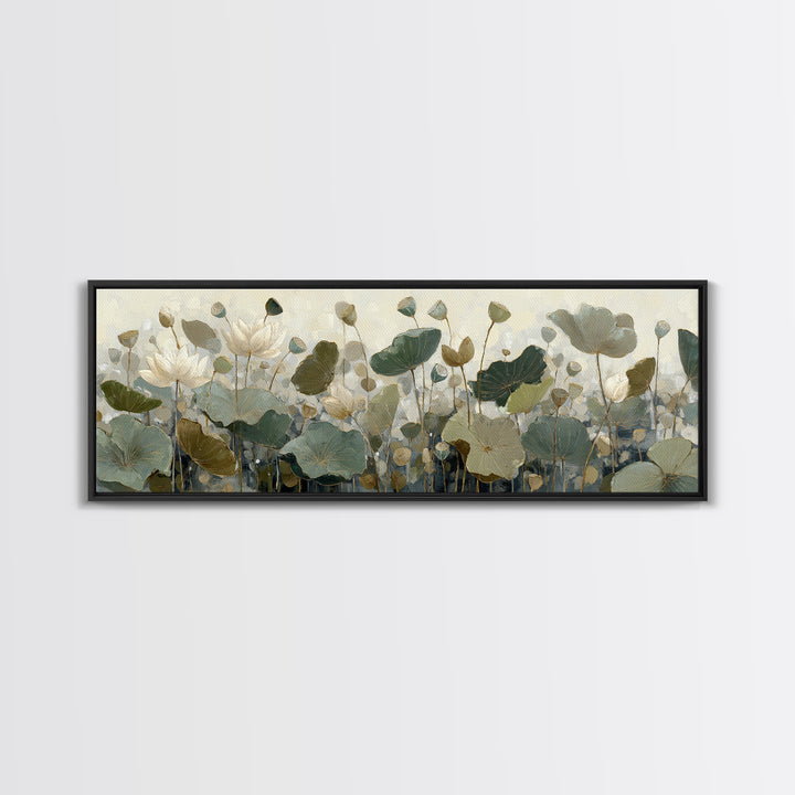 Modern Botanical Print Framed Canvas Print, Office Art, Contemporary Art, Office Decor, Fine Art, Focus, Large Wall Art, OFF-3x1-68