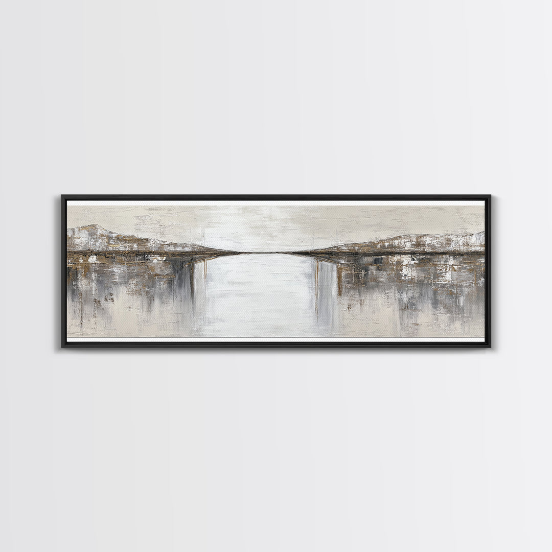 Monochrome Bridge Structure Framed Canvas Print, Office Art, Wall Prints, Office Decor, Fine Art, Focus, Cubicle Decor, OFF-3x1-74