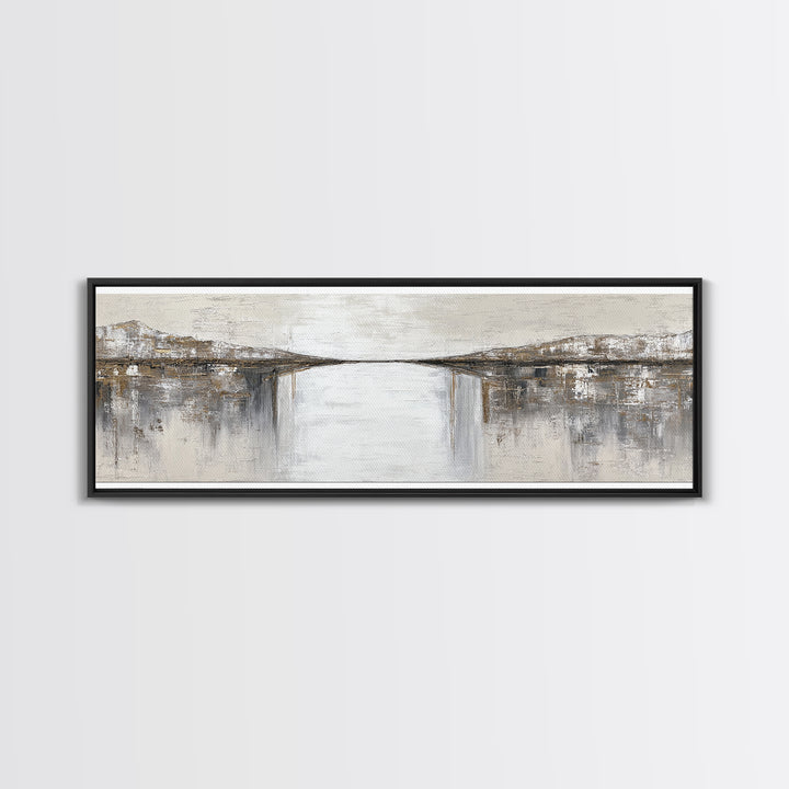 Monochrome Bridge Structure Framed Canvas Print, Office Art, Wall Prints, Office Decor, Fine Art, Focus, Cubicle Decor, OFF-3x1-74