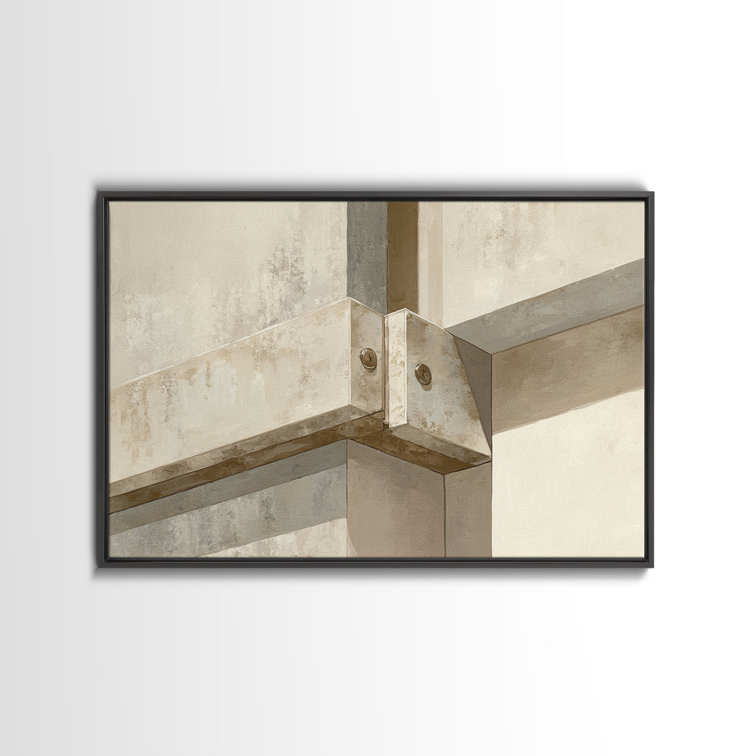 Architectural Line Drawing Framed Canvas Print, Office Art, Office Wall Art, Office Decor, Abstract Art, Focus, OFF-3x2-31