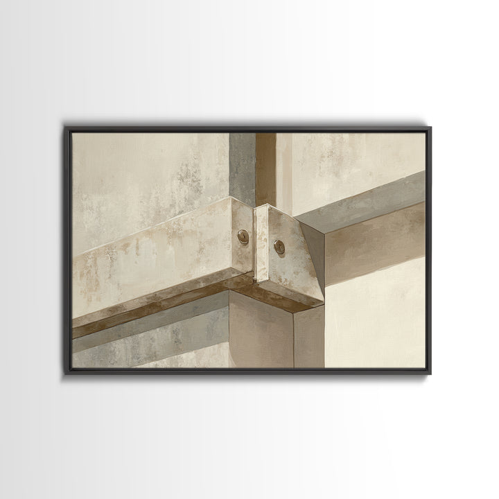 Architectural Line Drawing Framed Canvas Print, Office Art, Office Wall Art, Office Decor, Abstract Art, Focus, OFF-3x2-31