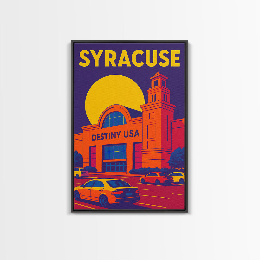 Syracuse New York Travel Poster, Canvas Print, High Contrast City Poster, Syracuse Wall Art, City Travel Prints, Wall Decor, City Poster