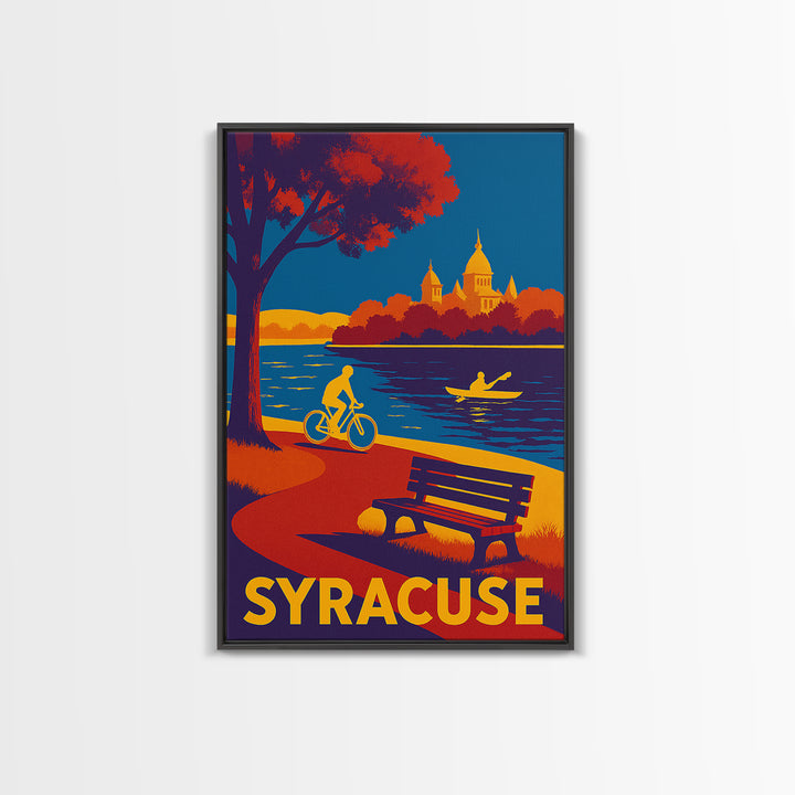 Syracuse Travel Poster, Canvas Print, Vibrant Retro Travel Art, Syracuse Wall Art, Vintage City Poster, Travel Poster Art, Art Print