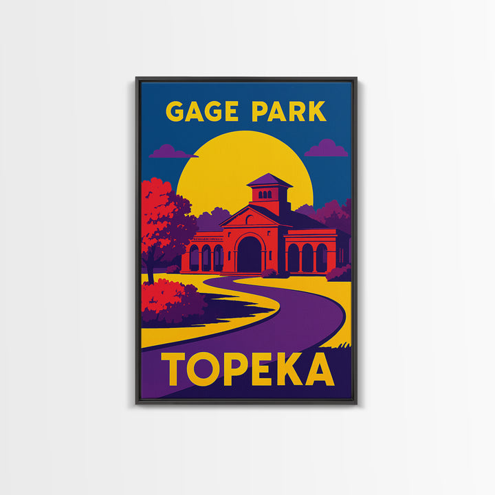 Topeka Travel Poster, Canvas Print, Vibrant Retro Travel Art, Topeka Travel Art, Travel Wall Art, Travel Poster Set, Home Office Decor