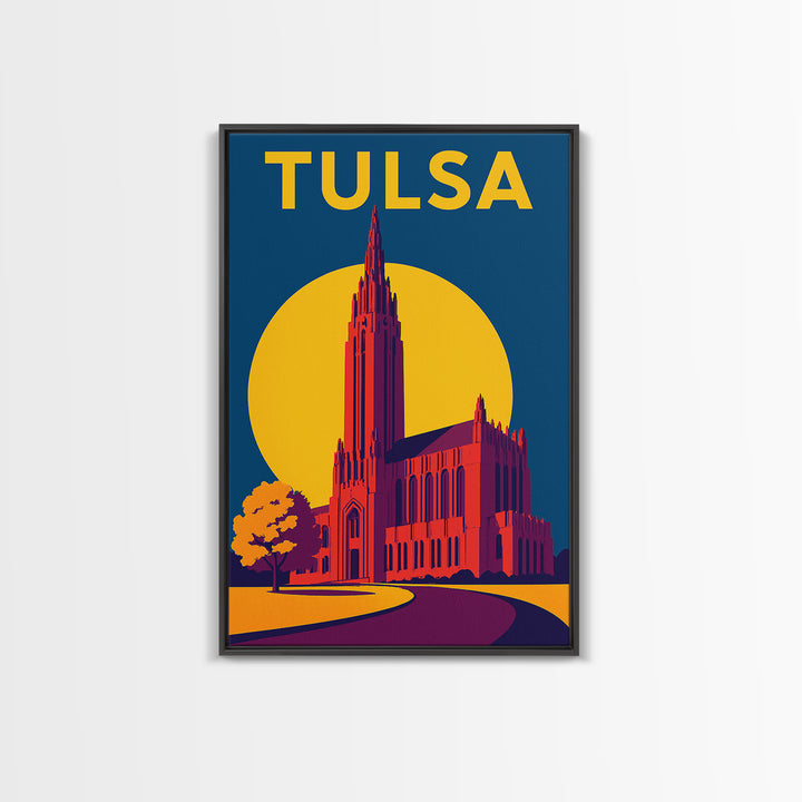 Tulsa Oklahoma Travel Poster, Canvas Print, Colorful Graphic Wall Art, Tulsa Poster Print, Travel Print, City Illustration, Travel Art Print