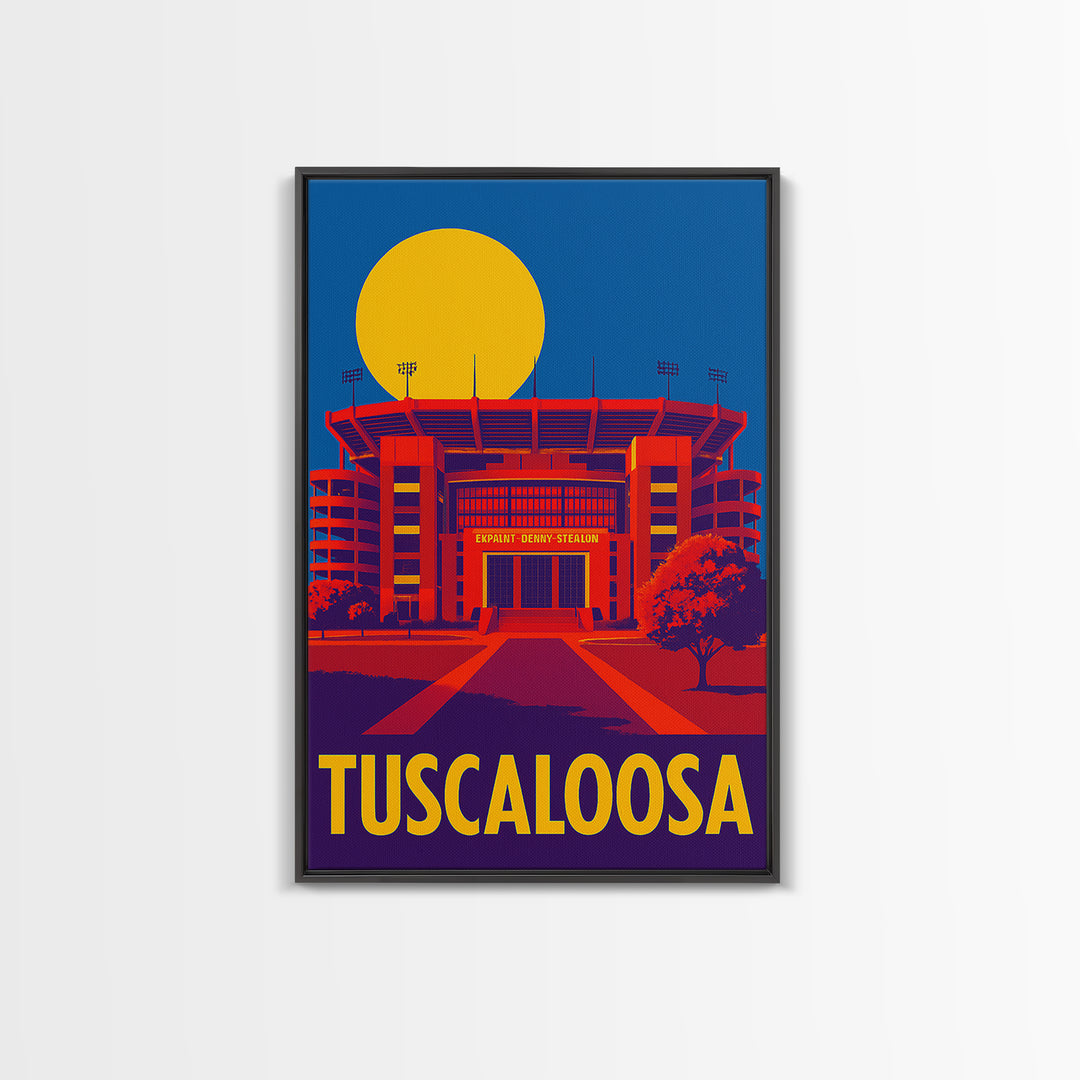Tuscaloosa Alabama Travel Poster, Canvas Print, Bold Pop Art Poster, Tuscaloosa Poster Print, Art Print, Gift For Travelers, Skyline Art