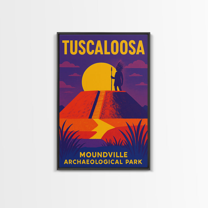 Tuscaloosa Travel Poster, Framed Canvas Print, Bold Pop Art Poster, Tuscaloosa City Art, Retro Travel Print, Gift For Travelers