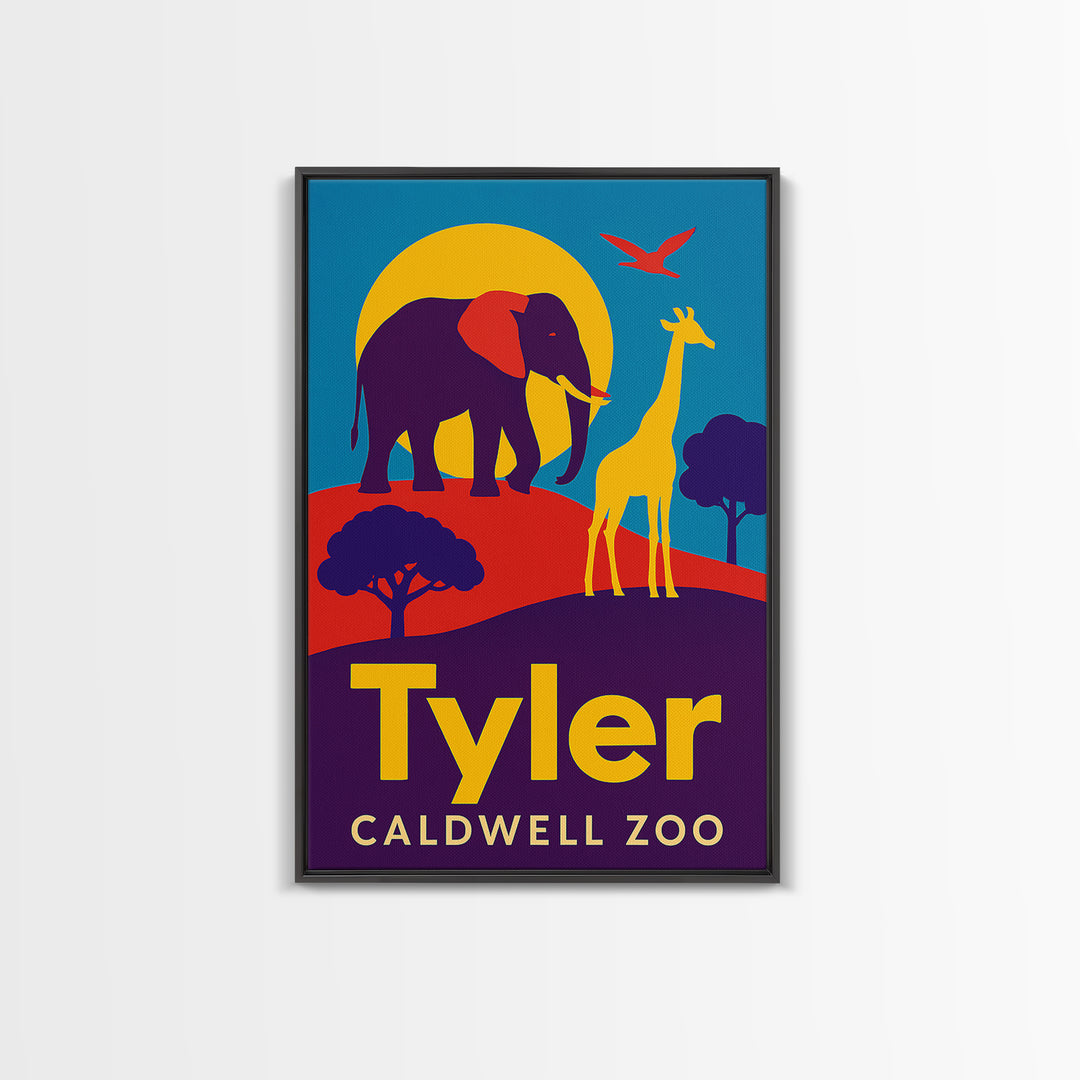 Tyler Travel Poster, Framed Canvas Print, Bold Pop Art Poster, Tyler Wall Art, Modern Wall Decor, Travel Art Print, Travel Wall Art