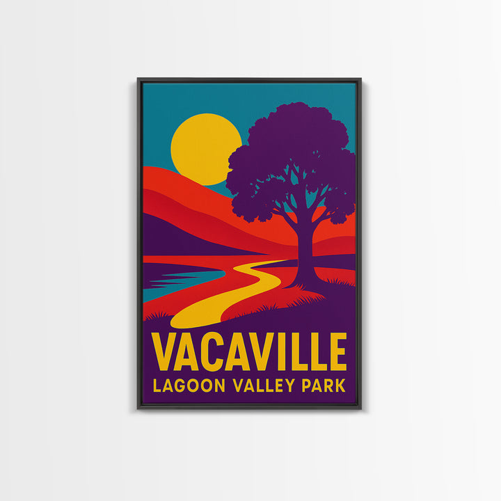 Vacaville Travel Poster, Framed Canvas Print, High Contrast City Poster, Vacaville Poster Print, City Travel Prints, Travel Poster Art