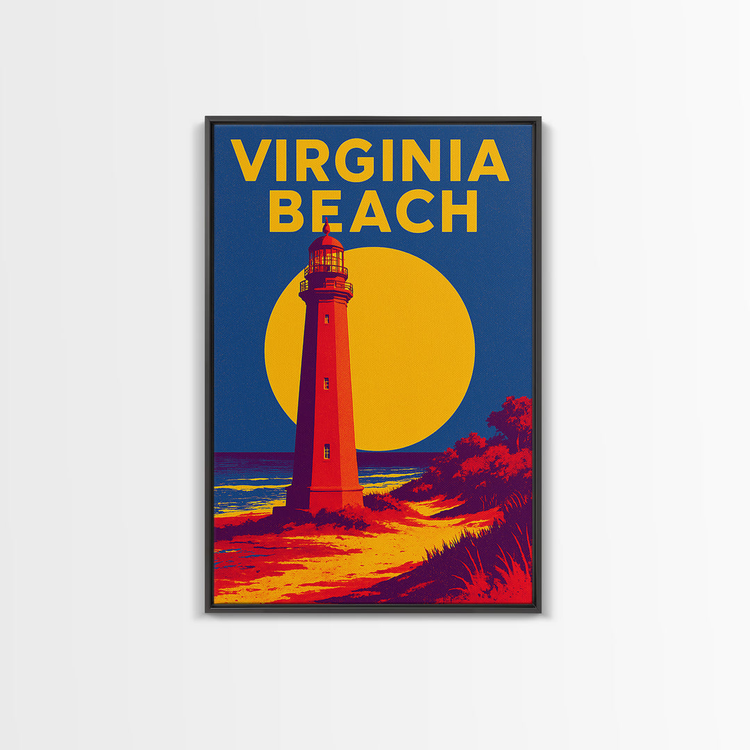 Virginia Beach Travel Poster, Canvas Print, Bold Pop Art Poster, Virginia Beach Poster Print, City Illustration, Wanderlust Decor