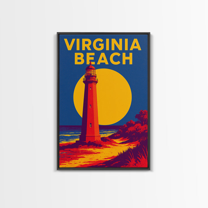 Virginia Beach Travel Poster, Canvas Print, Bold Pop Art Poster, Virginia Beach Poster Print, City Illustration, Wanderlust Decor