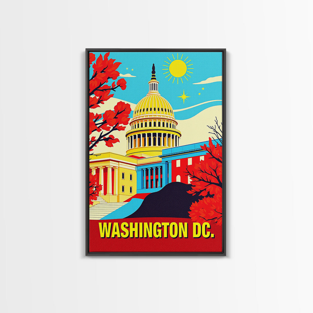 Washington Travel Poster, Canvas Print, Bold Pop Art Poster, Washington Wall Art, Travel Art Print, Travel Wall Art, Wanderlust Decor