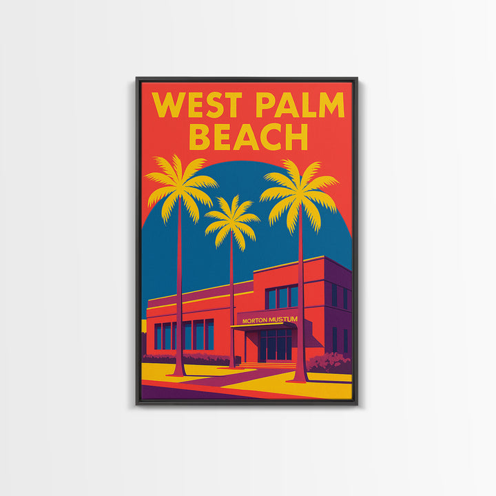 West Palm Beach Florida Travel Poster, Canvas Print, Vibrant Retro Travel Art, West Palm Beach Travel Art, Vintage City Art