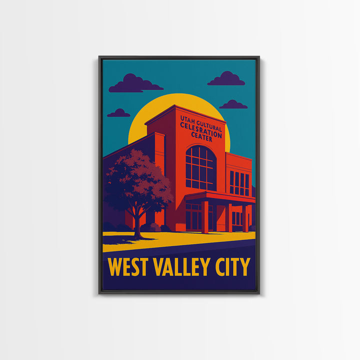 West Valley City Utah Travel Poster, Canvas Print, Colorful Graphic Wall Art, West Valley City Art Print, Travel Wall Art, Travel Art