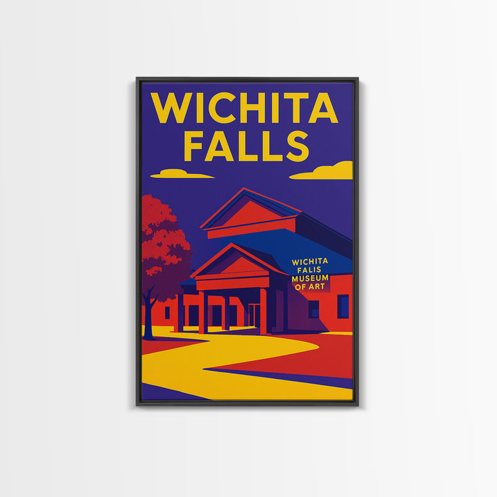 Wichita Falls Texas Travel Poster, Canvas Print, Vibrant Retro Travel Art, Wichita Falls Art Print, Vintage Travel Art, City Art Print