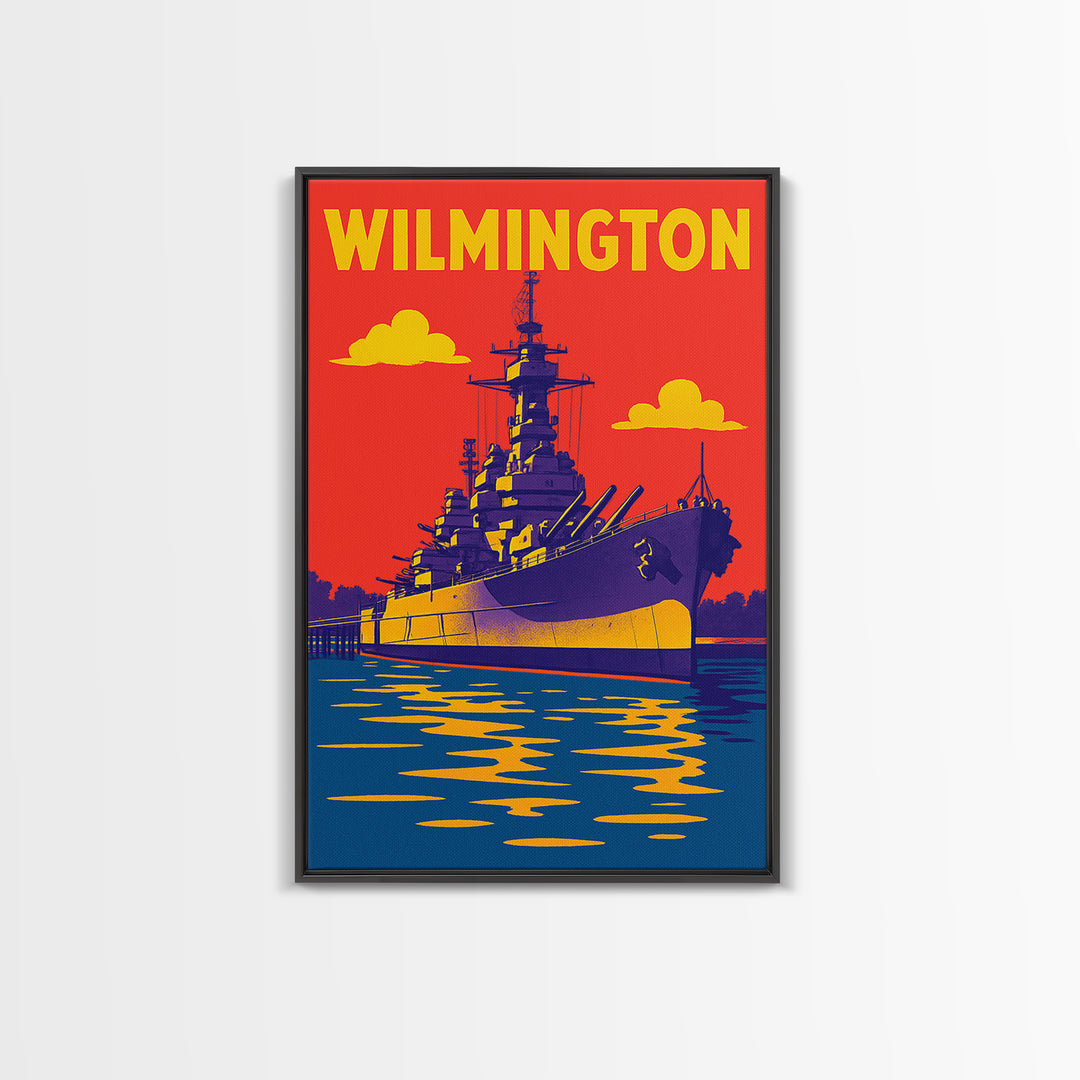 Wilmington North Carolina Travel Poster, Canvas Print, Bold Pop Art Poster, Wilmington Travel Art, Vintage Travel Print, Vintage City Poster