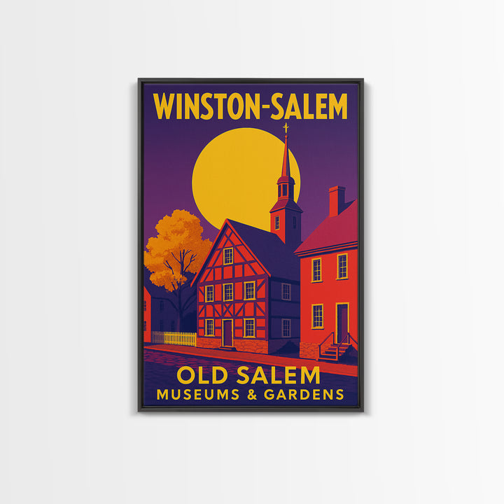 Winston Salem North Carolina Travel Poster, Canvas Print, High Contrast City Poster, Winston Salem Poster Print, Wall Decor, Wall Art
