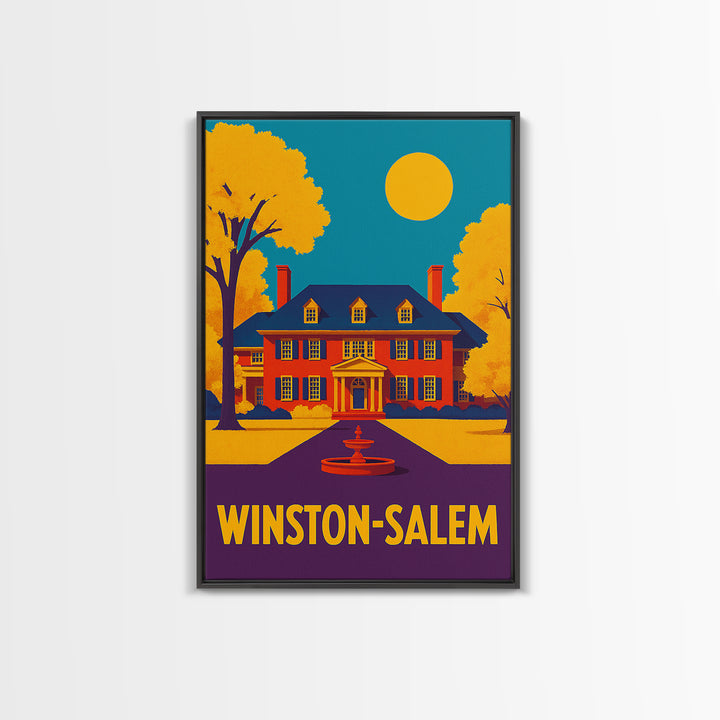 Winston Salem Travel Poster, Canvas Print, Colorful Graphic Wall Art, Winston Salem Travel Art, Travel Poster Set, Modern Wall Decor