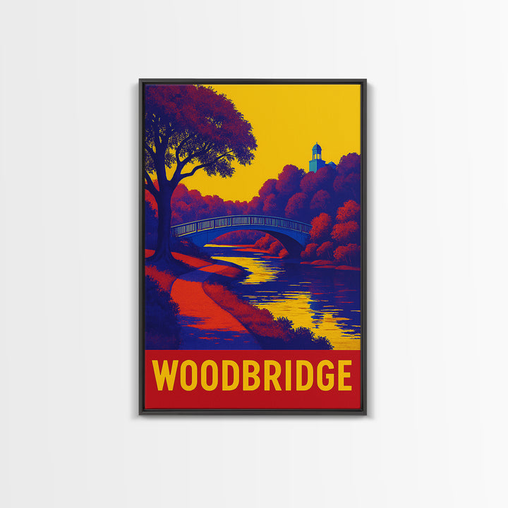 Woodbridge Travel Poster, Canvas Print, Bold Pop Art Poster, Woodbridge Poster Print, Vintage City Poster, Vintage City Art, Poster Art