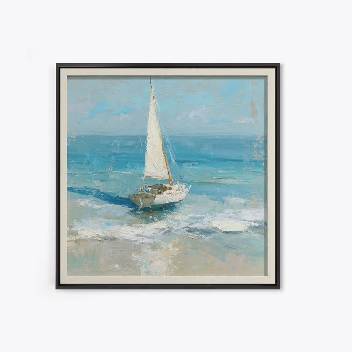 Sailboat on a Breezy Summer Horizon Canvas Print, Patio Art, Outdoor Wall Decor, Patio Decor, Fine Art, Outdoor, Yard Decor, PAT-1x1-15