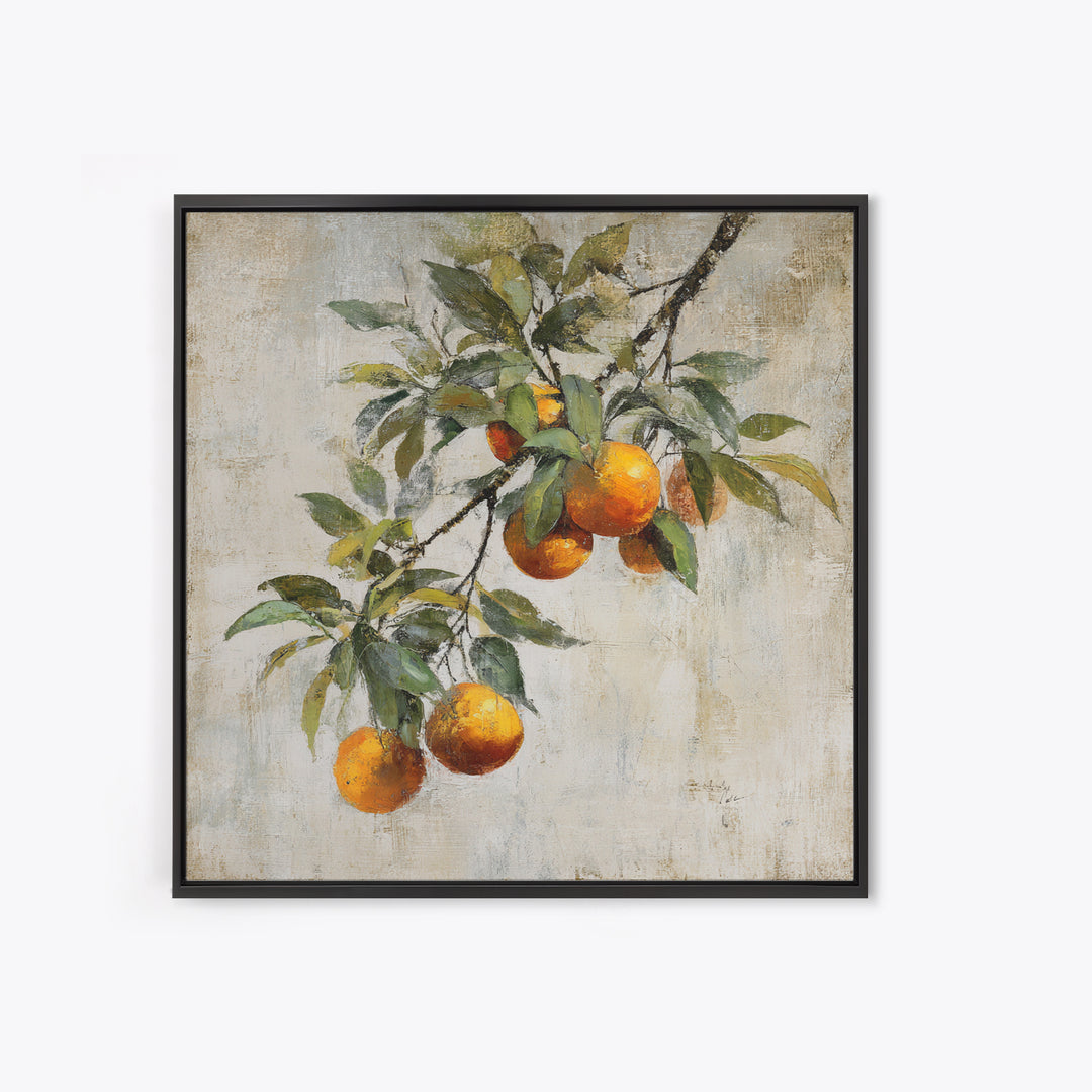 Orange Tree Branch Canvas Print, Patio Art, Coastal Wall Decor, Patio Decor, Fine Art, Outdoor, Gallery Decor, Neutral Decor, PAT-1x1-22