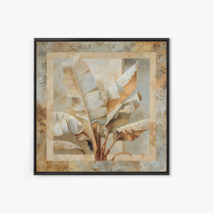 Banana Leaves with Rain Drop Details Framed Canvas Print, Patio Art, Art Print, Patio Decor, Fine Art, Outdoor, Garden Decor, PAT-1x1-40