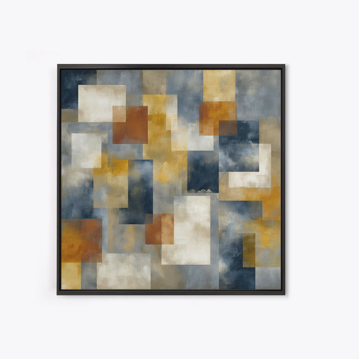 Warm Geometric Tile Pattern Framed Canvas Print, Patio Art, Yard Decor, Patio Decor, Fine Art, Outdoor, Luxury Decor, PAT-1x1-72