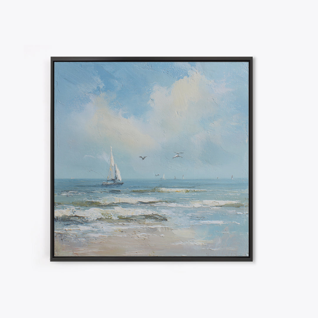 Sailboat on a Breezy Summer Horizon Canvas Print, Patio Art, Boho Decor, Patio Decor, Fine Art, Outdoor, Outdoor Decor, PAT-1x1-87