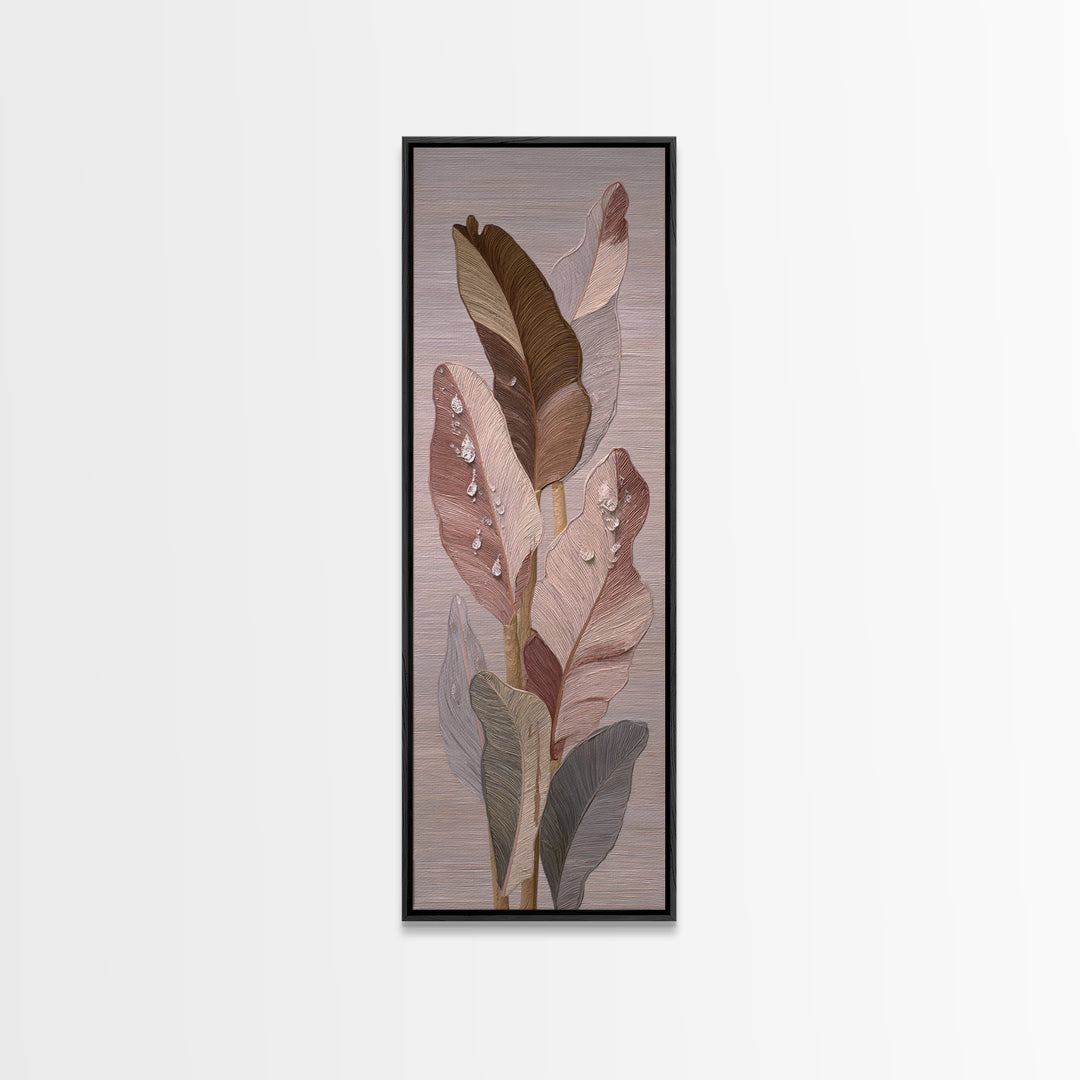 Banana Leaves with Rain Drop Details Canvas Print, Patio Art, Room Decor, Patio Decor, Fine Art, Outdoor, Garden Art, PAT-1x3-28