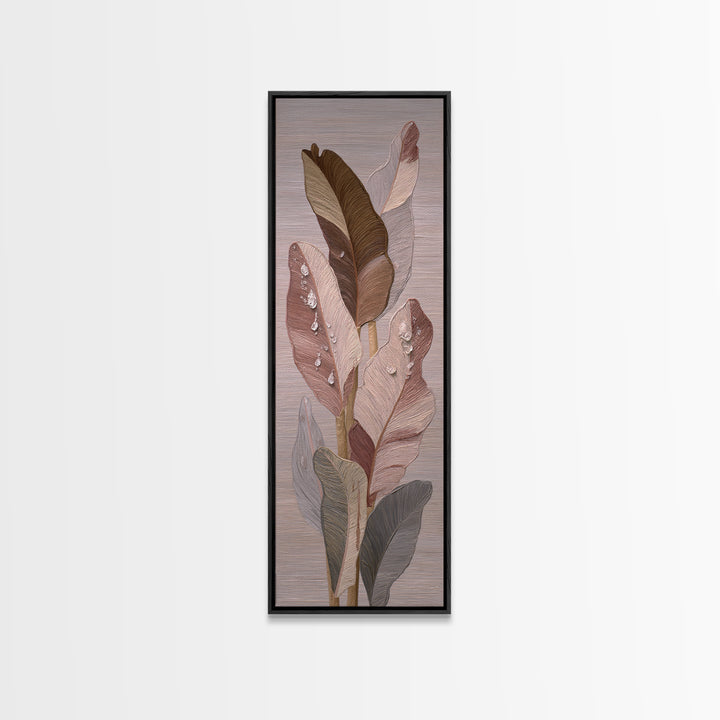 Banana Leaves with Rain Drop Details Canvas Print, Patio Art, Room Decor, Patio Decor, Fine Art, Outdoor, Garden Art, PAT-1x3-28