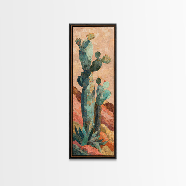 Cactus and Agave Canvas Print, Patio Art, Outdoor Decor, Patio Decor, Fine Art, Outdoor, Bar Art, Coastal Wall Decor, PAT-1x3-40