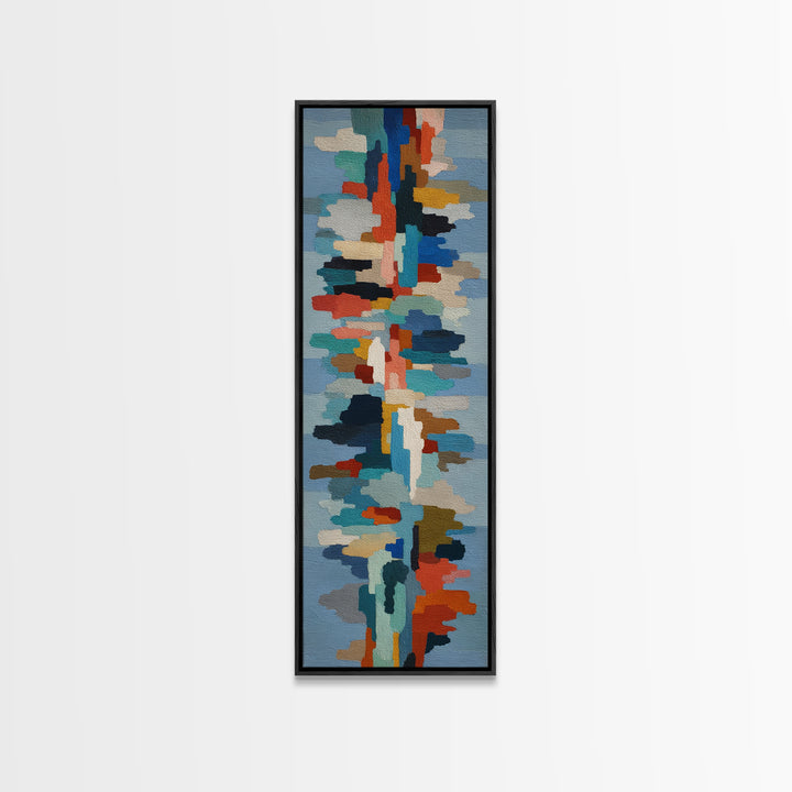 Bright Coral and Turquoise Abstract for Outdoors Canvas Print, Patio Art, Wall Art, Patio Decor, Abstract Art, Outdoor, PAT-1x3-48