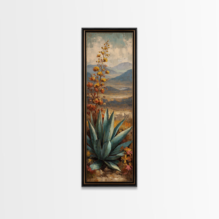 Desert Patio Agave and Bougainvillea Canvas Print, Patio Art, Family Wall Art, Patio Decor, Fine Art, Outdoor, Room Decor, PAT-1x3-5