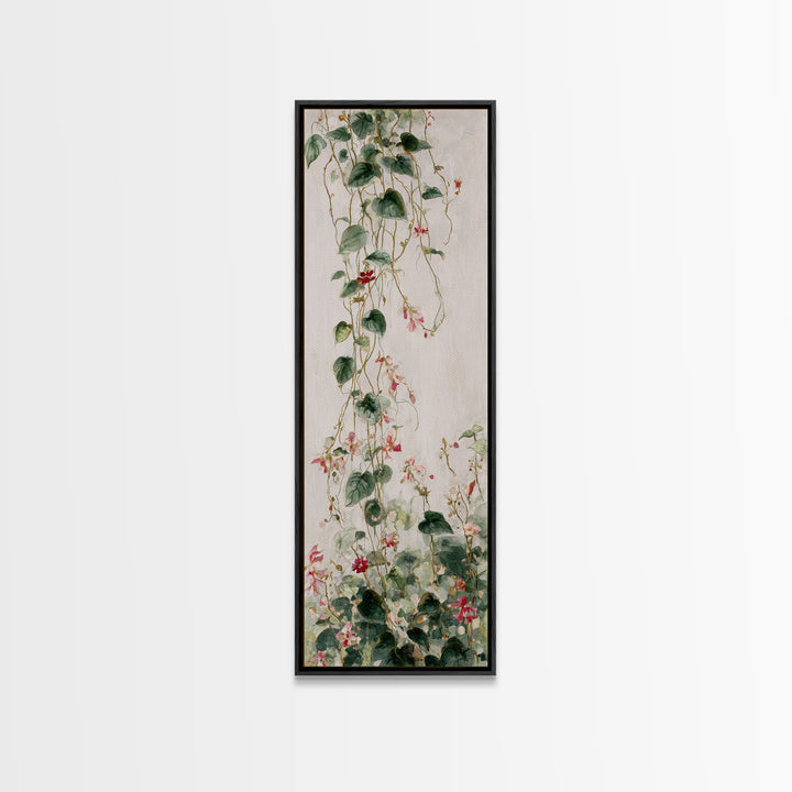 Sunset over Garden Flowers and Vines Canvas Print, Patio Art, Beach Art, Patio Decor, Fine Art, Outdoor, Neutral Decor, PAT-1x3-67