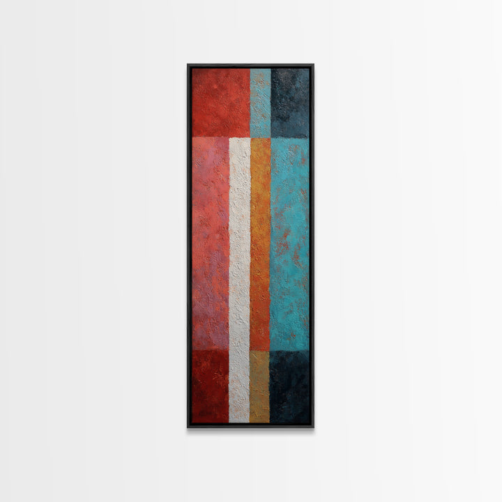 Bright Coral and Turquoise Abstract for Outdoors Canvas Print, Patio Art, Metal Art, Patio Decor, Abstract Art, Outdoor, PAT-1x3-72