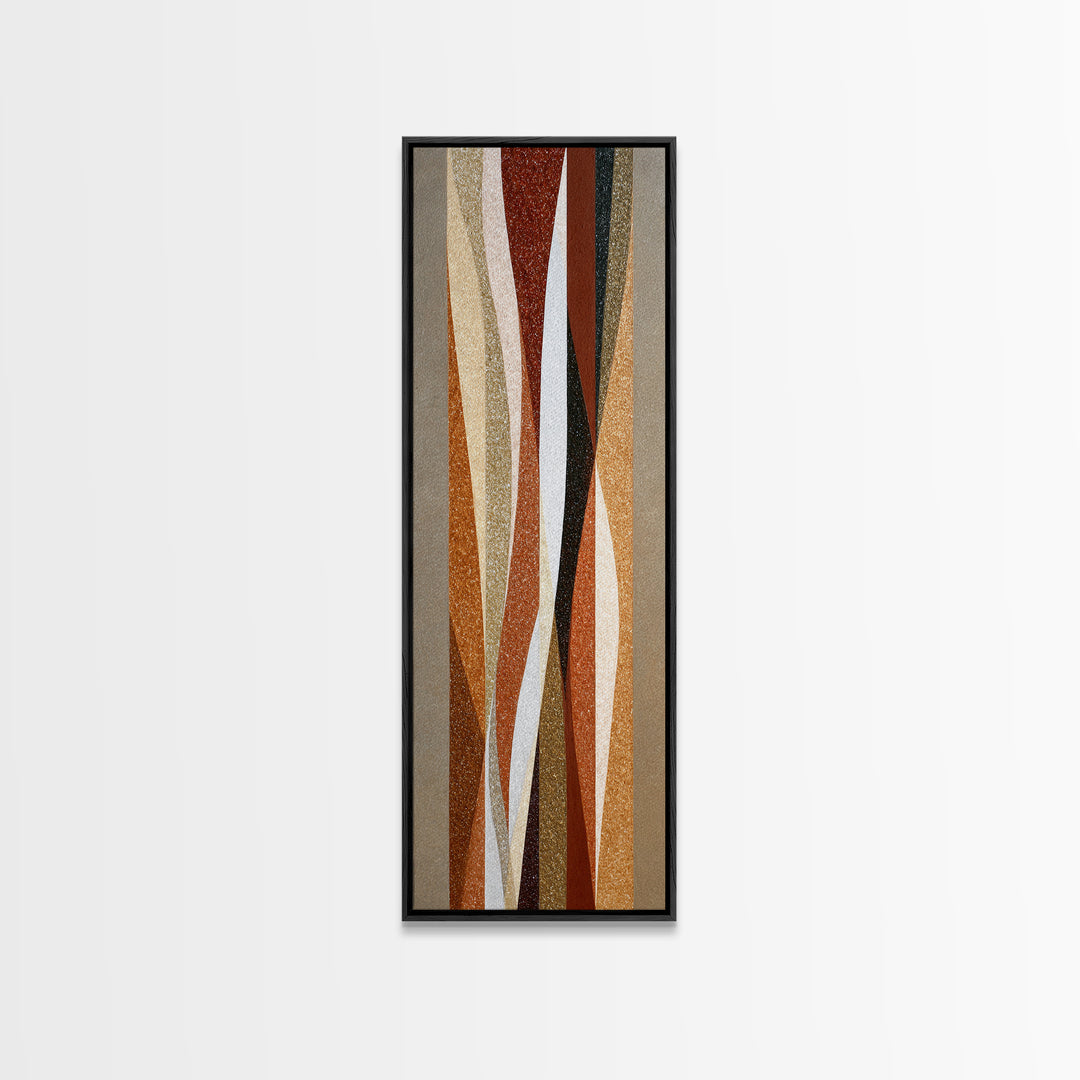 Warm Geometric Tile Pattern Framed Canvas Print, Patio Art, Outdoor Wall Art, Patio Decor, Fine Art, Outdoor, Porch Decor, PAT-1x3-84