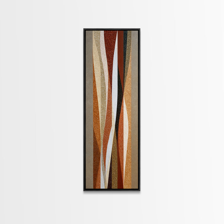 Warm Geometric Tile Pattern Framed Canvas Print, Patio Art, Outdoor Wall Art, Patio Decor, Fine Art, Outdoor, Porch Decor, PAT-1x3-84
