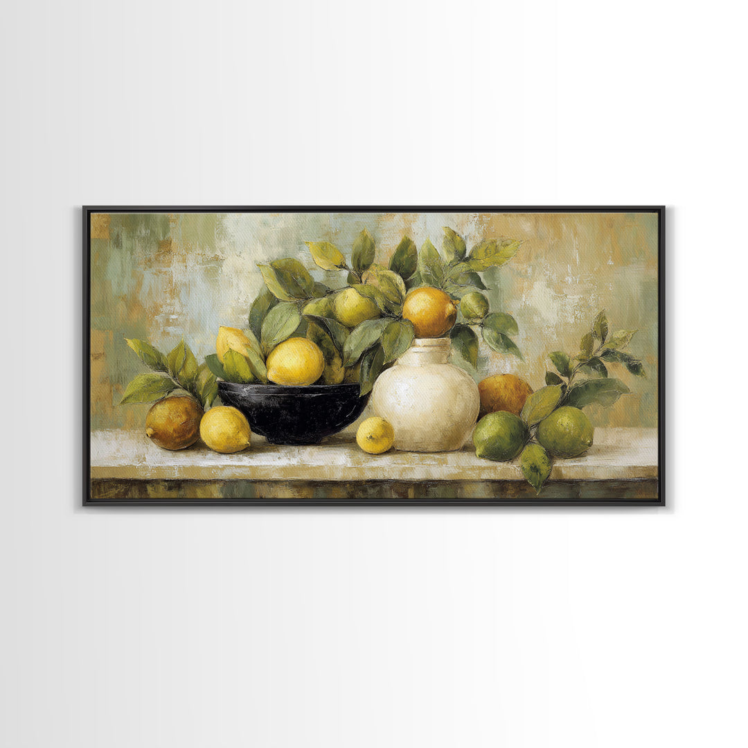 Outdoor Citrus Still Life Canvas Print, Patio Art, Garden Decor, Patio Decor, Fine Art, Outdoor, Beach Art, Beach House Decor, PAT-2x1-73