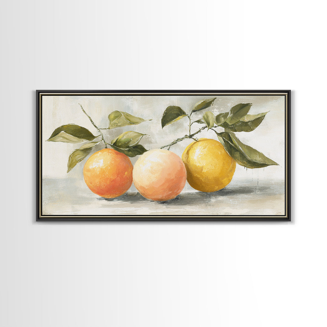 Outdoor Citrus Still Life Framed Canvas Print, Patio Art, Outdoor Wall Decor, Patio Decor, Fine Art, Outdoor, Yard Decor, PAT-2x1-97