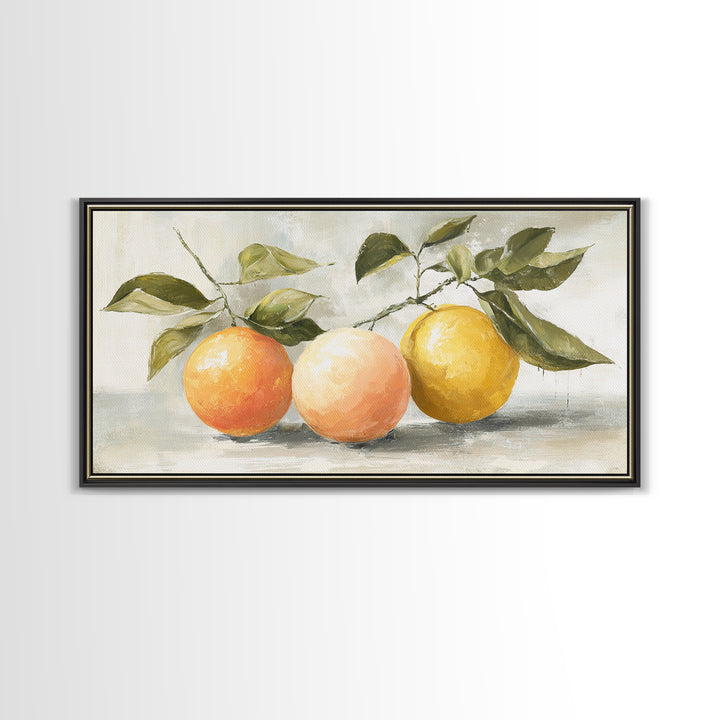 Outdoor Citrus Still Life Framed Canvas Print, Patio Art, Outdoor Wall Decor, Patio Decor, Fine Art, Outdoor, Yard Decor, PAT-2x1-97