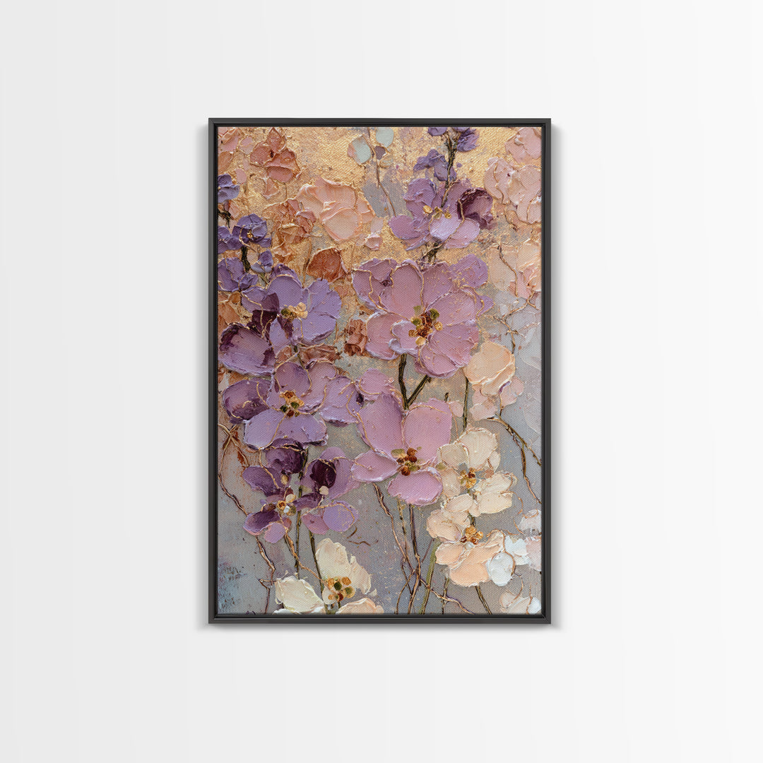 Sunset over Garden Flowers and Vines Canvas Print, Patio Art, Gallery Decor, Patio Decor, Oil Painting, Outdoor, PAT-2x3-15