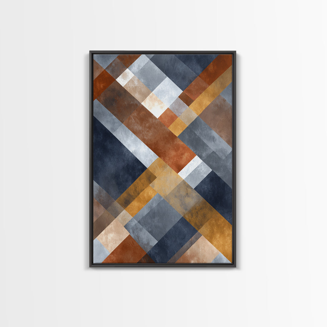 Warm Geometric Tile Pattern Canvas Print, Patio Art, Mixed Media Art, Patio Decor, Abstract Art, Outdoor, Art Print, Room Decor, PAT-2x3-32