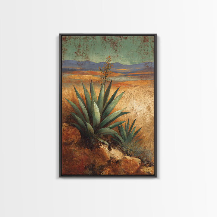 Desert Patio Agave and Bougainvillea Canvas Print, Patio Art, Wall Hanging, Patio Decor, Fine Art, Outdoor, Beach Art, PAT-2x3-49
