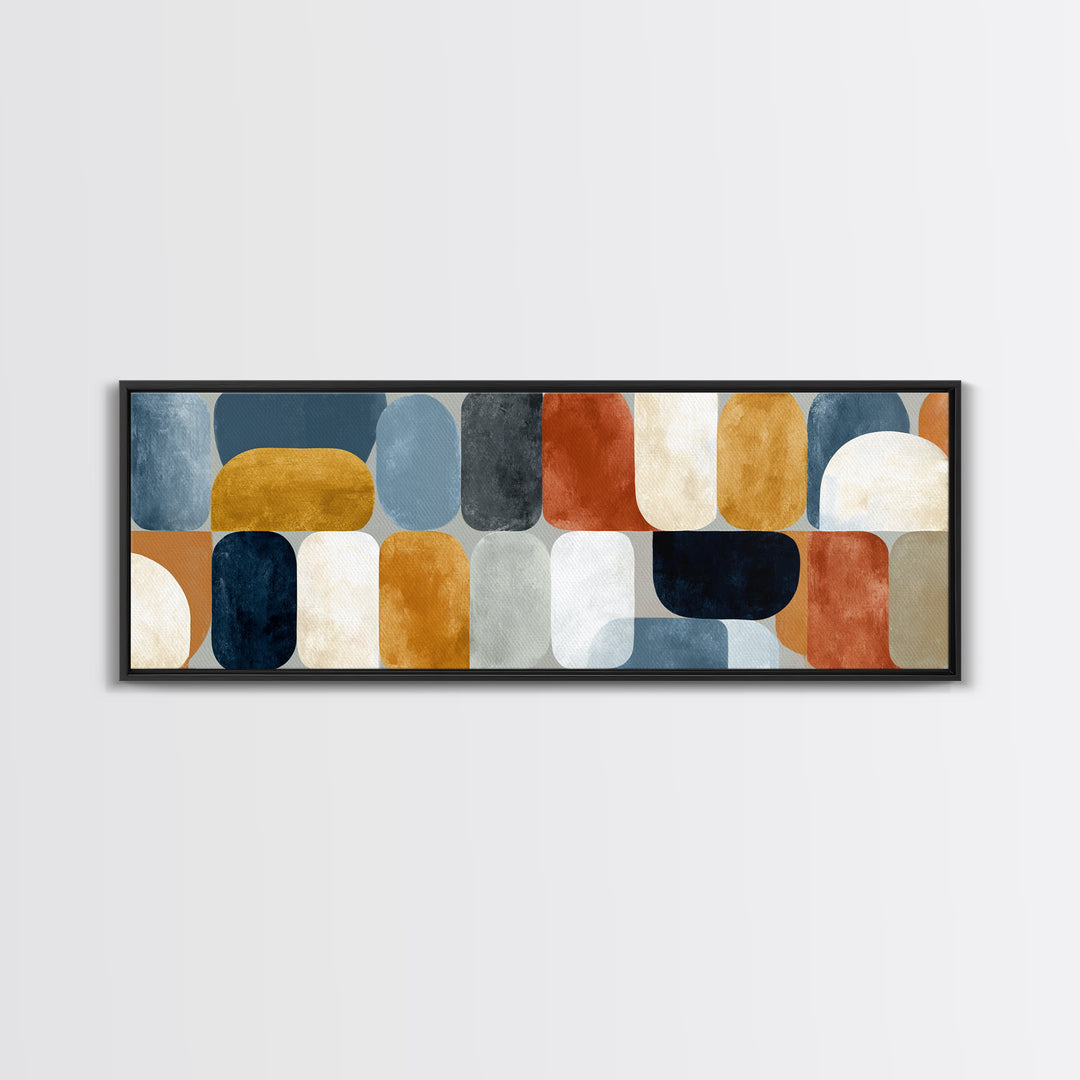Warm Geometric Tile Pattern Canvas Print, Patio Art, Beach Art, Patio Decor, Abstract Art, Outdoor, Neutral Decor, Modern Decor, PAT-3x1-16