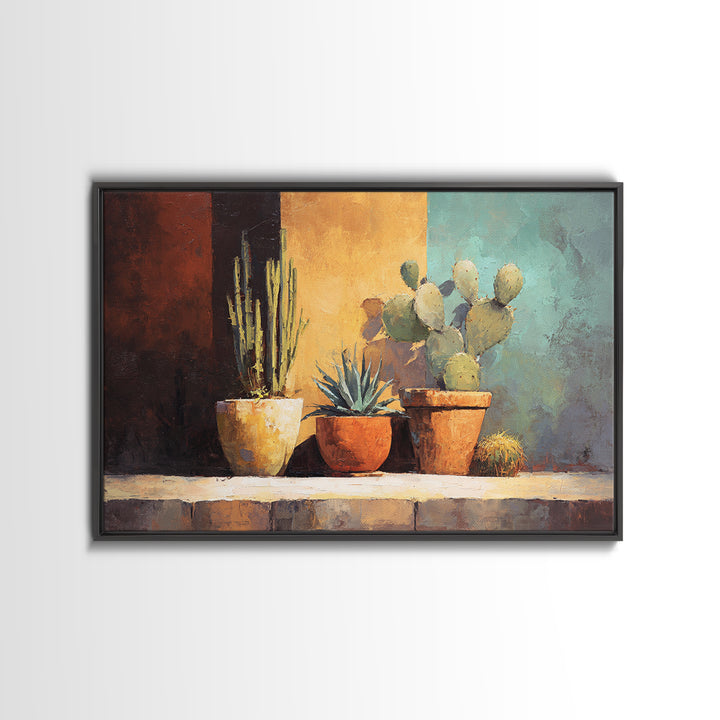 Cactus and Agave Canvas Print, Patio Art, Coastal Wall Decor, Patio Decor, Fine Art, Outdoor, Gallery Decor, Neutral Decor, PAT-3x2-32