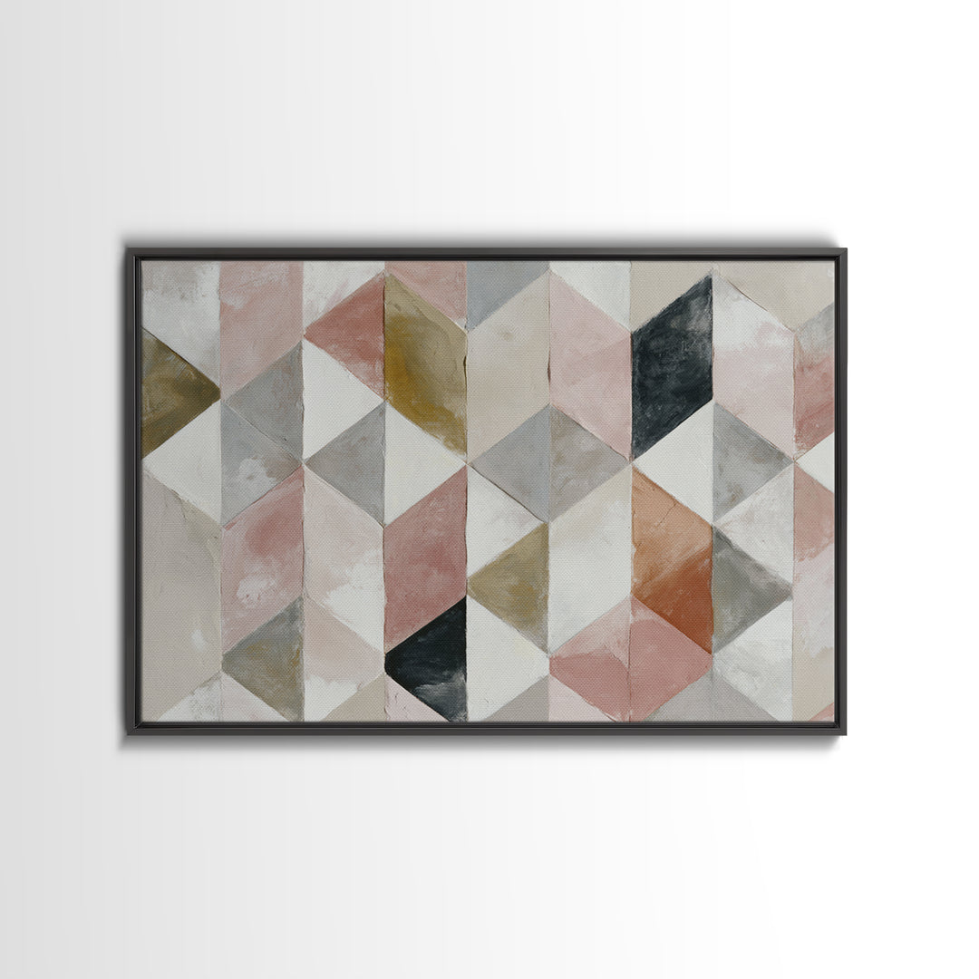 Warm Geometric Tile Pattern Canvas Print, Patio Art, Bar Art, Patio Decor, Fine Art, Outdoor, Outdoor Art, Gallery Decor, PAT-3x2-52